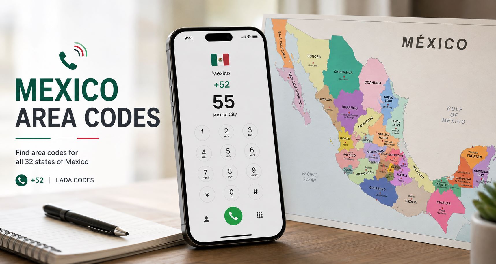 Claves lada Mexico por Estado